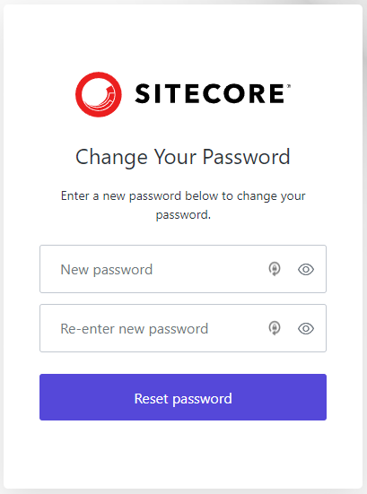 The password reset page.