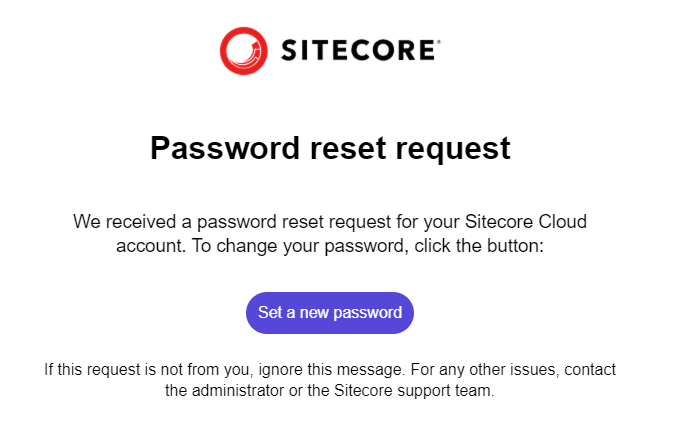 Password reset email.